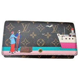 Louis Vuitton Monogram Transatlantic Sarah Wallet Limited Edition Brown Pink White Blue Other