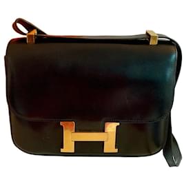 Borsa a tracolla Hermès Constance in pelle nera Nero