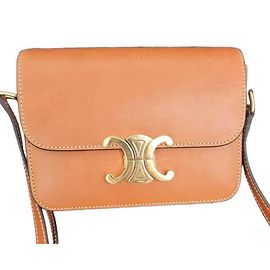 Céline Bolsa Celine Triomphe Couro Caramelo Marrom