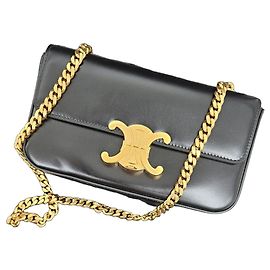 Céline Sac Celine Triomphe Cuir Noir Noir