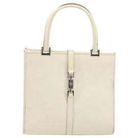 Bolsa de mão vintage Jackie em couro Gucci Prata