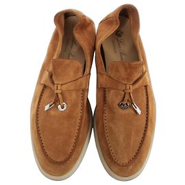 Mocassins Loro Piana Summer Charms Walk Suède Cognac Cognac