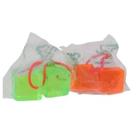 LOUIS VUITTON Clip de Cabelo Cube de Plástico Laranja LV Auth 176749A Laranja