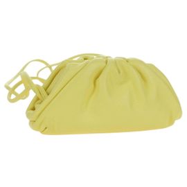 Bolsa de Ombro Pouch em Couro Amarelo Auth 158228V da BOTTEGA VENETA Amarelo