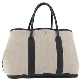 Hermès HERMES Borsa a Mano Garden Party PM Tela Beige Argento Auth bs34986V Argento Beige