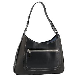 Salvatore Ferragamo Shoulder Bag Coated Canvas Black Silver Auth 177567 Black Silvery