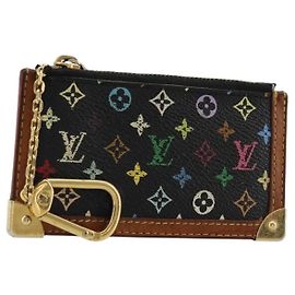 LOUIS VUITTON Monogram Multicolor Pochette Cles Purse Black M13664 Auth 177361 Black