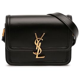 Sac In Boîte en cuir de veau Solferino Saint Laurent Small Noir