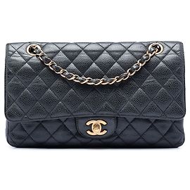 Chanel Medium Classic Caviar Double rabat Noir