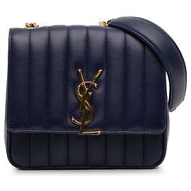 Saint Laurent Medium Lammleder Monogram Vicky Kettentasche Blau
