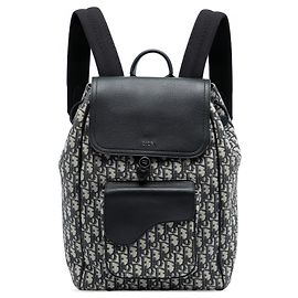 Dior Oblique Toile Rucksack Blau