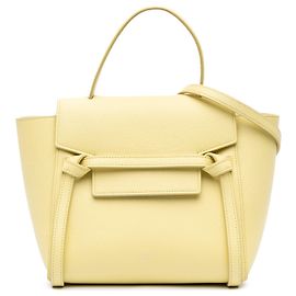 Céline Bolso de cinturón Celine Nano en cuero de ternera texturizado Amarillo