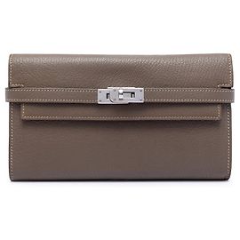 Hermès Chevre Mysore Kelly Lange Geldbörse Braun