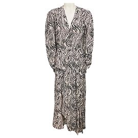 Blainea Kleid mit Zebra-Print in Ecru / Schwarz von Isabel Marant Beige