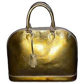 Sac à main Louis Vuitton Alma Monogram Vernis Doré Doré