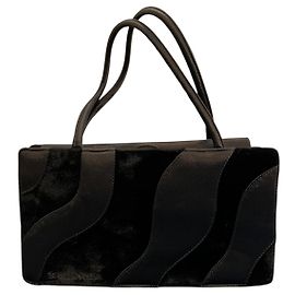 Autre Marque Mini borsa Bottega Venetta in velluto nero e satin Altro