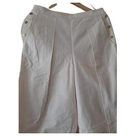 Hermès Baumwollhose in Eggshell Aus weiß