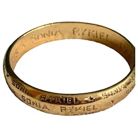 Sonia Rykiel Paris Bracciale Rigido Inciso Dorato D'oro
