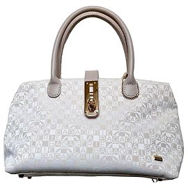 La Bagagerie Monogram Leather Handbag White Beige