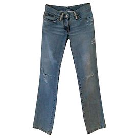 Jeans rectos azul claro Dolce & Gabbana con strass Azul claro