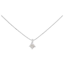 Autre Marque Collar de diamantes en oro blanco Au750 Plata