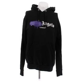 Palm Angels Suéter preto com pintura roxa Preto