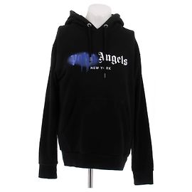 Palm Angels Schwarzer Sweatshirt mit blauer Farbe Schwarz