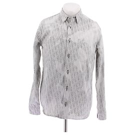 Camicia Dior in cotone grigia Grigio