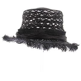 Dior Cappello in rafia nera Nero