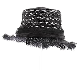 Dior Schwarzer Raphiahut Schwarz