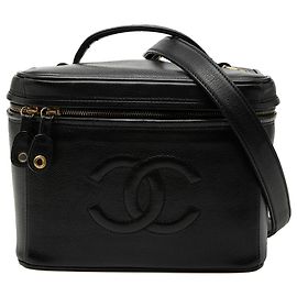 Bolsa Vanity Caviar Preta CC da Chanel Preto