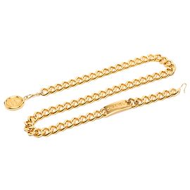 Chanel Gold Gold Plated CC Medallion Chain Link Belt Golden