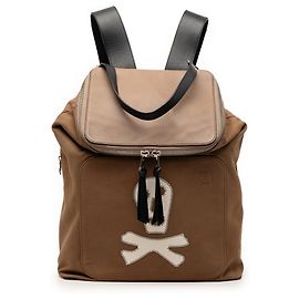 LOEWE Große braune Canvas Skull Goya Rucksack Braun