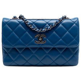 Chanel Blue Medium Quilted Lambskin Trendy CC Flap Blue