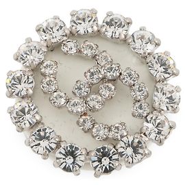Spilla in argento Chanel con strass Argento