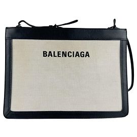 Borsa a Spalla Balenciaga Nera e Avorio Nero Crudo