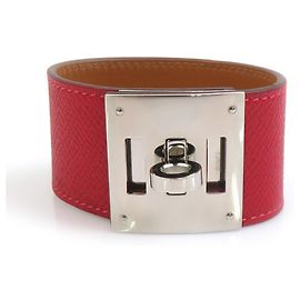 Bracelet Charm Chien Kelly d'Hermès Argenté Rouge