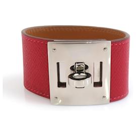 Hermès Hermes Kelly Dog Charm Bracelet Silvery Red