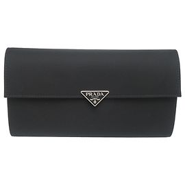 Prada Nylon Flap Wallet Black