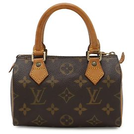 Louis Vuitton Monogram Mini Speedy Handbag Pouch M41534 Brown