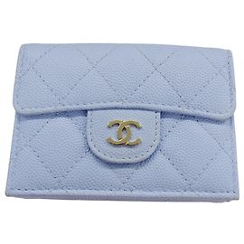Portafoglio Tri-Fold Blu Chiaro Chanel Blu chiaro