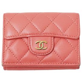 Chanel Matelassé Women's Tri-fold Wallet Pink