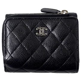 Chanel Matelassé Women's Tri-fold Wallet Black