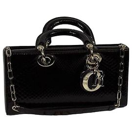 Dior Lady Dior Handtasche aus burgunderfarbenem Pythonleder Bordeaux