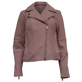 Giacca Biker Michael Michael Kors in Pelle Rosa Marrone Rosa
