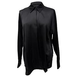 Victoria Beckham Button Down Blouse in Black Silk Black