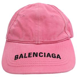 Baseballcap aus rosa Baumwolle mit gesticktem Balenciaga-Logo Braun Pink