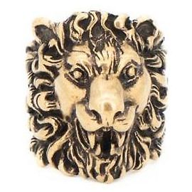 Gucci Löwenkopf-Ring aus Messing in Algold - Herren Größe US 9.5 / IT 19 Gold hardware