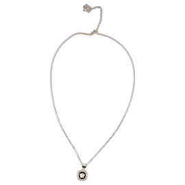 Collana Versace Medusa Pendente in Smalto Nero e Ottone Argento Nero