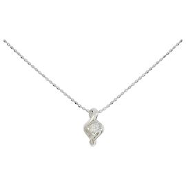 Autre Marque Collar de diamante en oro blanco Au750 Plata